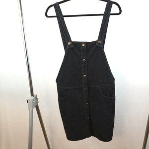 NWT Zara Black Snap Front Corduroy Jumper/Skirt-All Medium